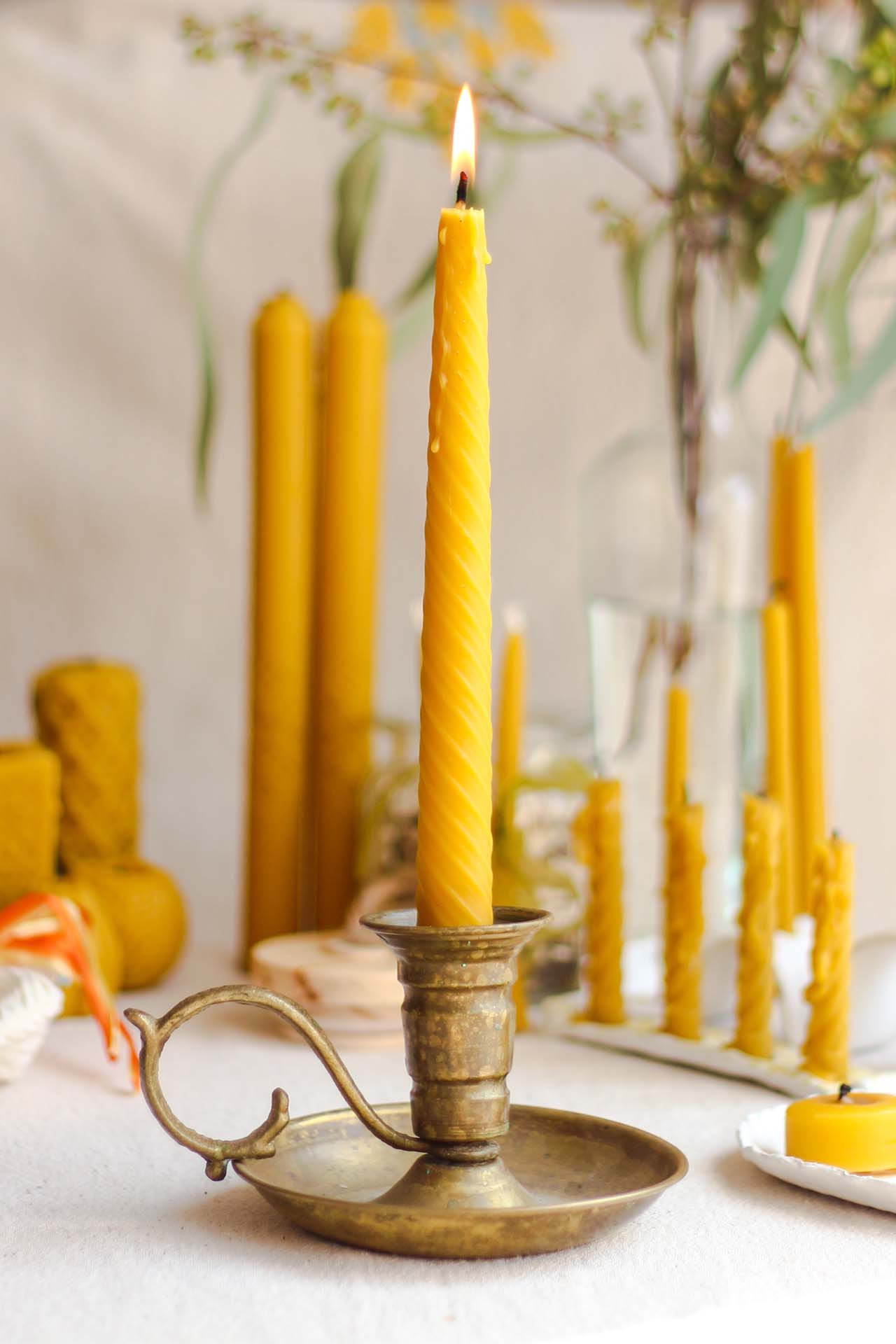 Yellow candlesticks.